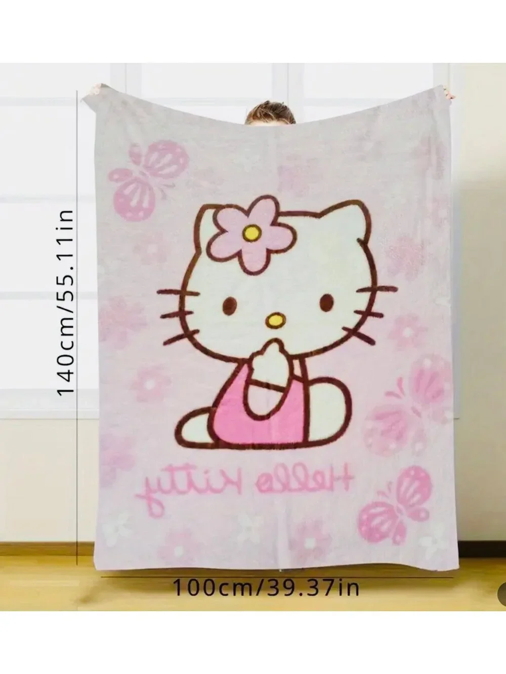 New - Warm & Fuzzy Hello Kitty Plush Blanket